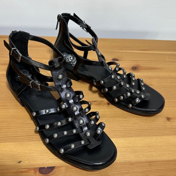 Vince Camuto | Gladiator Heeled Sandal | Slip On Leather Sandal - Picture 3 of 6